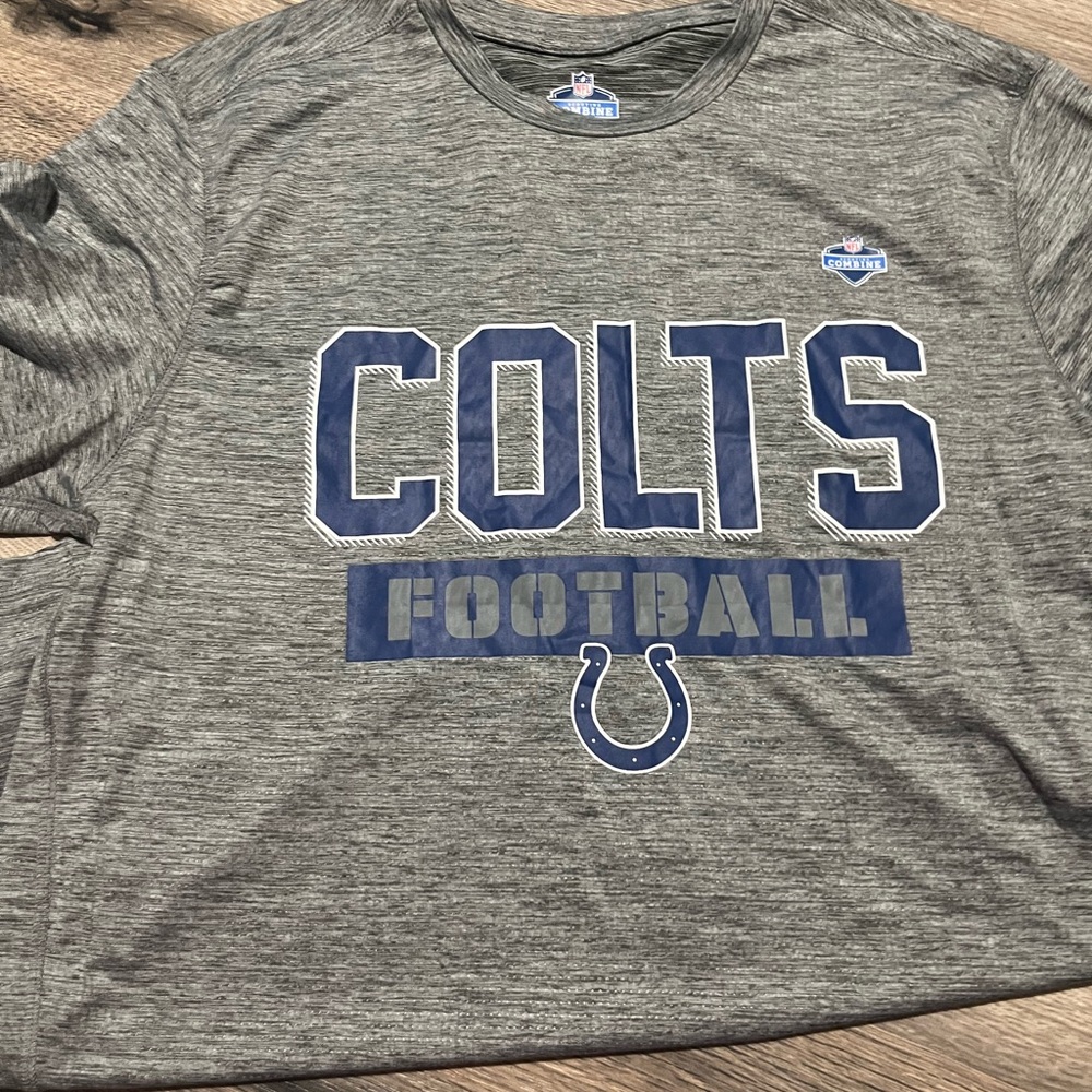 NFL Colts Gray and Blue Short Sleeve Tee